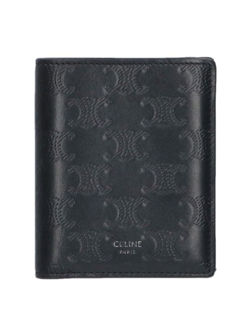 Celine Triomphe Logo Embossed Compact Wallet